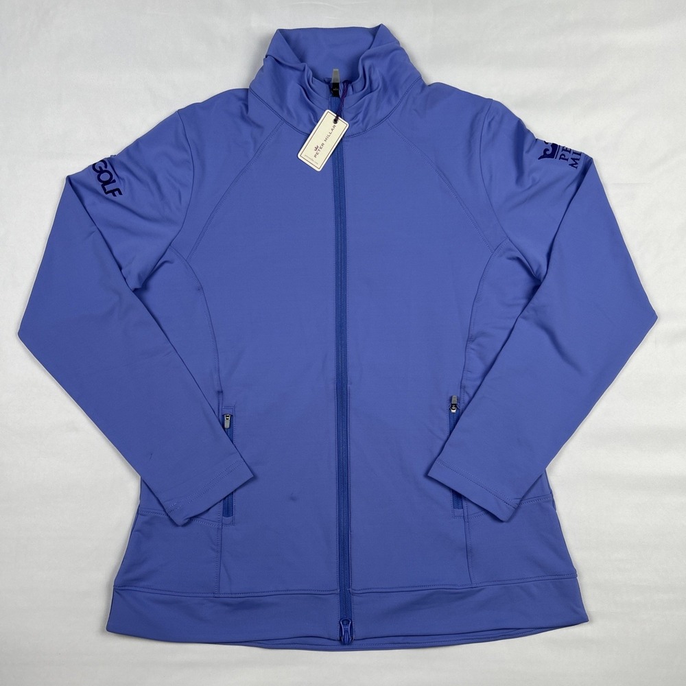 NWT Peter Millar Women's Purple Jacket NBC Golf Wicking 50+ UPF Sz L Embroidered